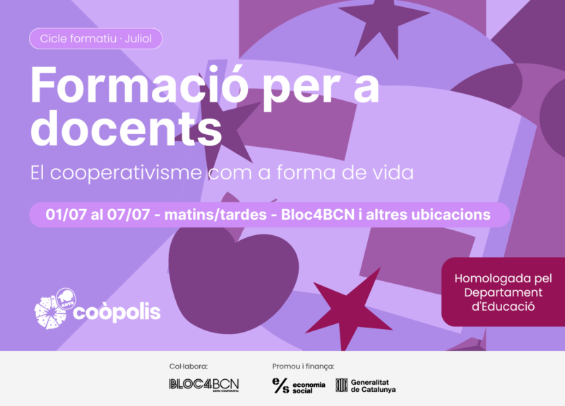 Cartell de l'activitat Eines de educació cooperativa per a entitats - maig