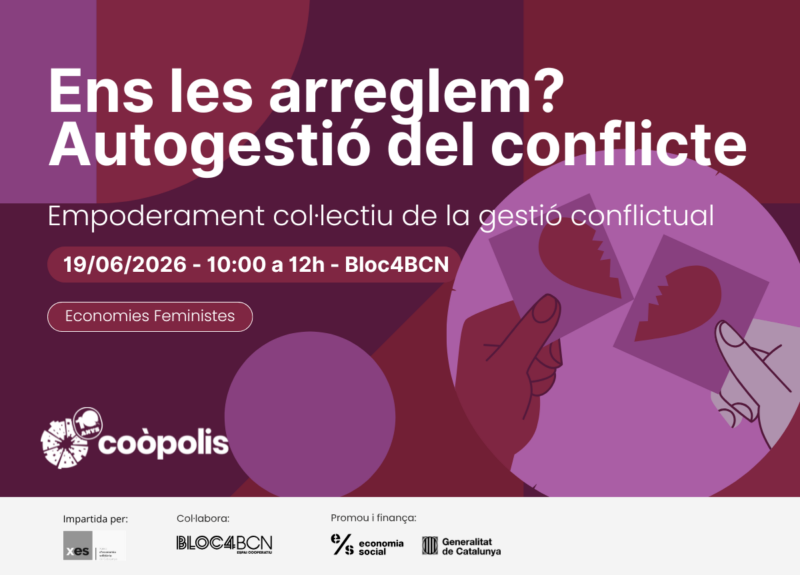 Cartell de l'activitat Eines de economia de les cures per a entitats